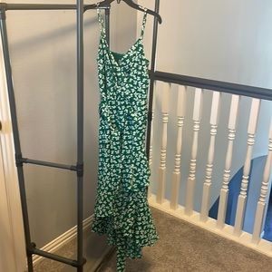 Eliza J size 8 flower green and white dress